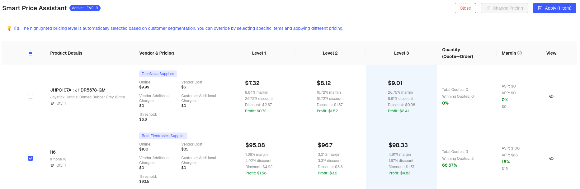 AI Quote Pricing