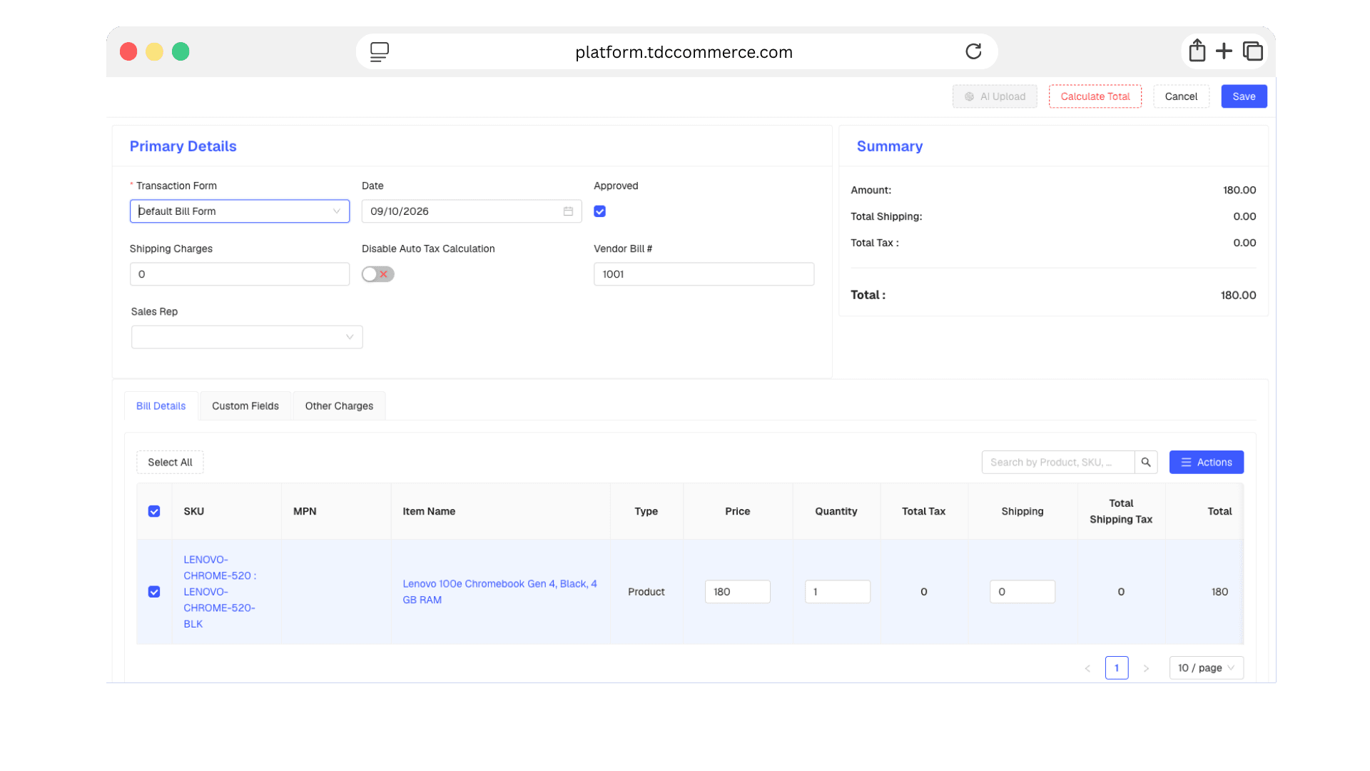 Smart Bill Upload