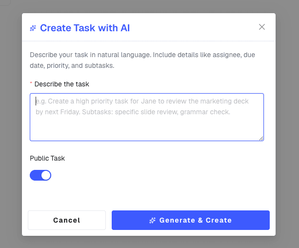 Smart Task Creation