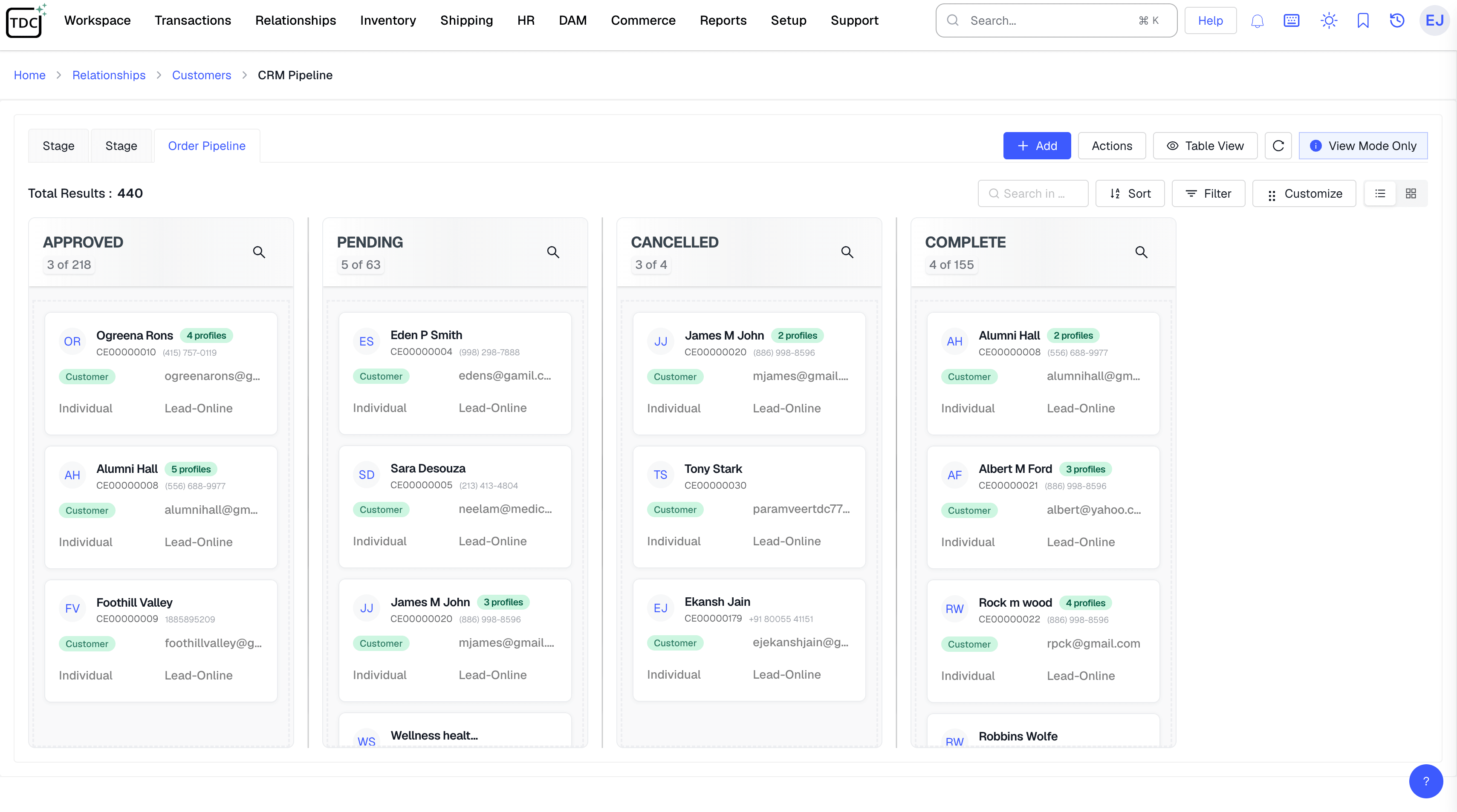 Pipeline, Quotes, and Orders