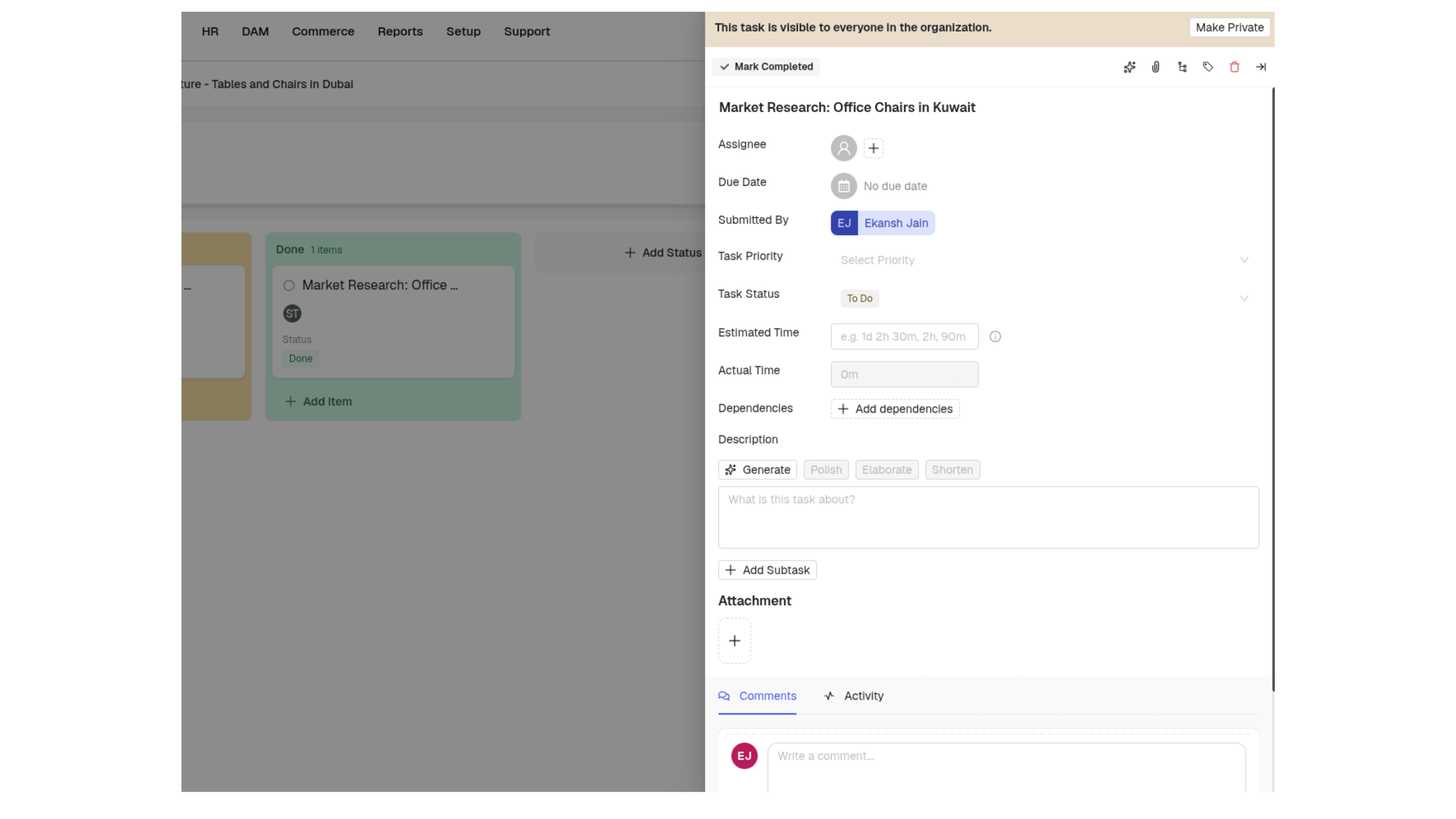 Orbit workflow dashboard